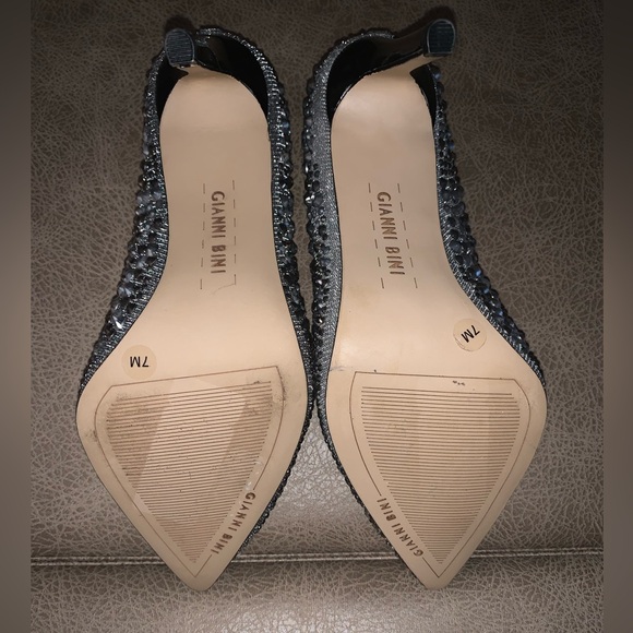 Gianni Bini Womens Multi Studded Design Stiletto Pumps Pewter - Size 7M - Picture 10 of 10